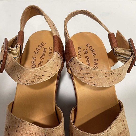 Kork Ease Keirn Womens Wedge Sandal Cork Brown Leather Platform Ankle Strap Sz 9 - Picture 10 of 13
